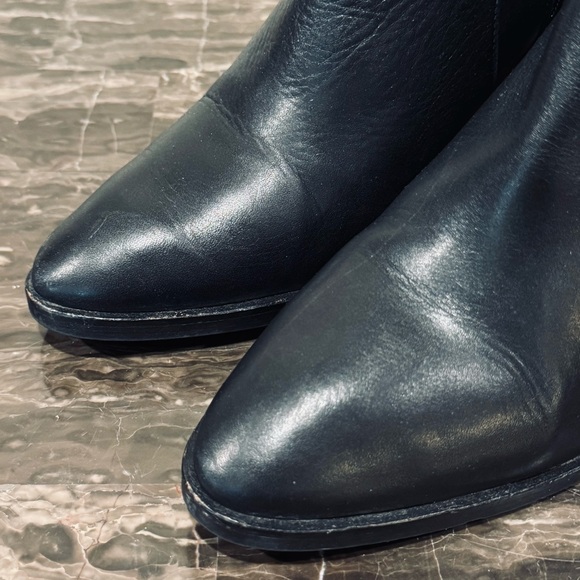 Topshop Black Leather Heeled Ankle Boots - Picture 5 of 12